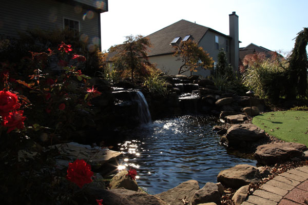 Large Pond with Two Waterfalls